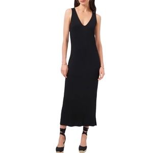 NWT 1. State Black Knit Maxi Dress Sz XS Sleeveless Tank Dress